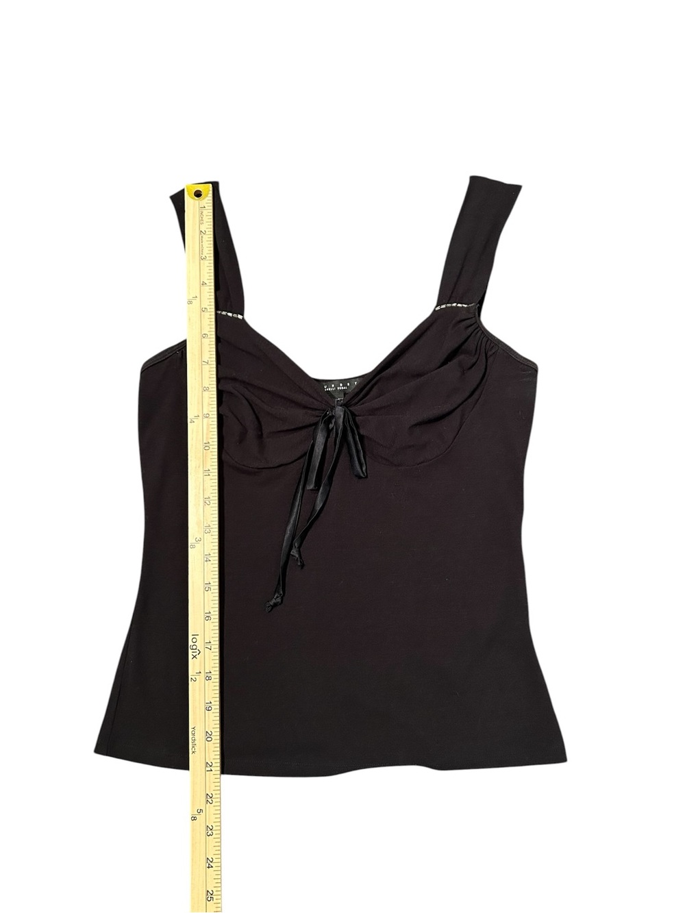 Laundry by Shelli Segal Black Tie-Front Bandeau Tank Size S Cami Date Going Out - Picture 6 of 8